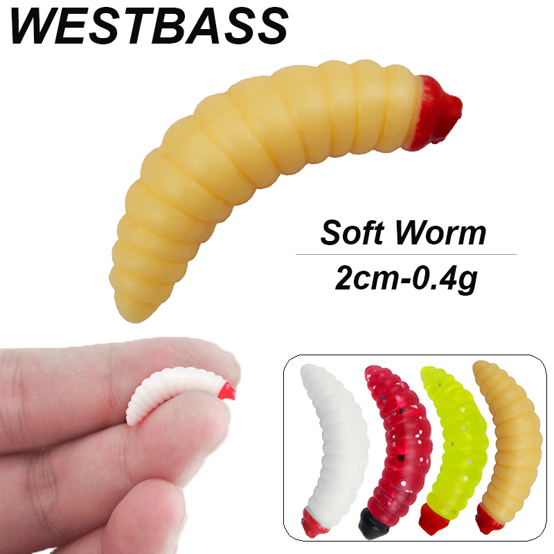 Fishing Lure Swimbait - WESTBASS 20/50PCS Soft Larva Swimbait 2cm