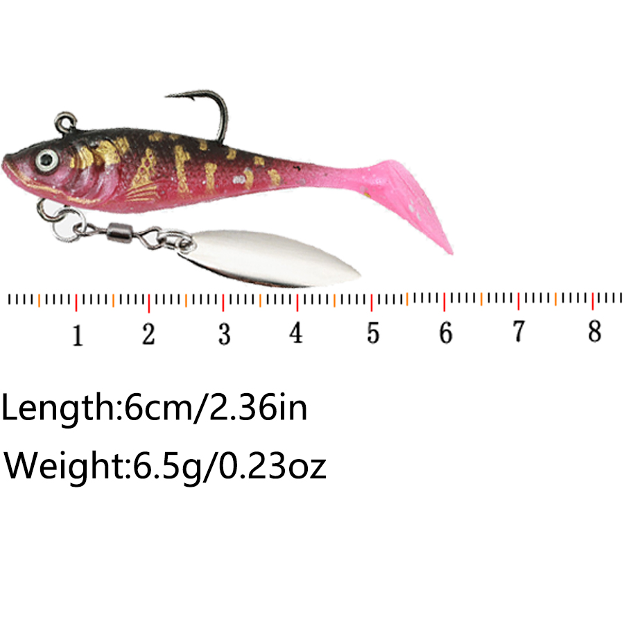 5PCS T-Tail Soft Bait Artifici - огляд і ціна Fishing Lure Blade Bait