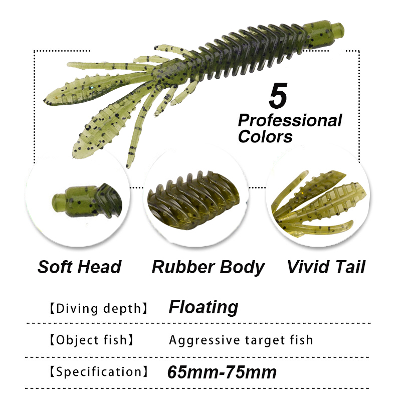 WESTBASS 5PCS Soft Larva Baits - огляд і ціна Fishing Lure Spinnerbait