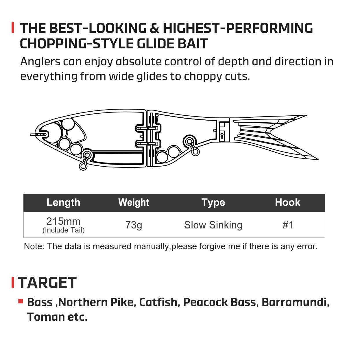 Noeby 215mm 73gAmata Glide Swi - огляд і ціна Fishing Lure Spinnerbait