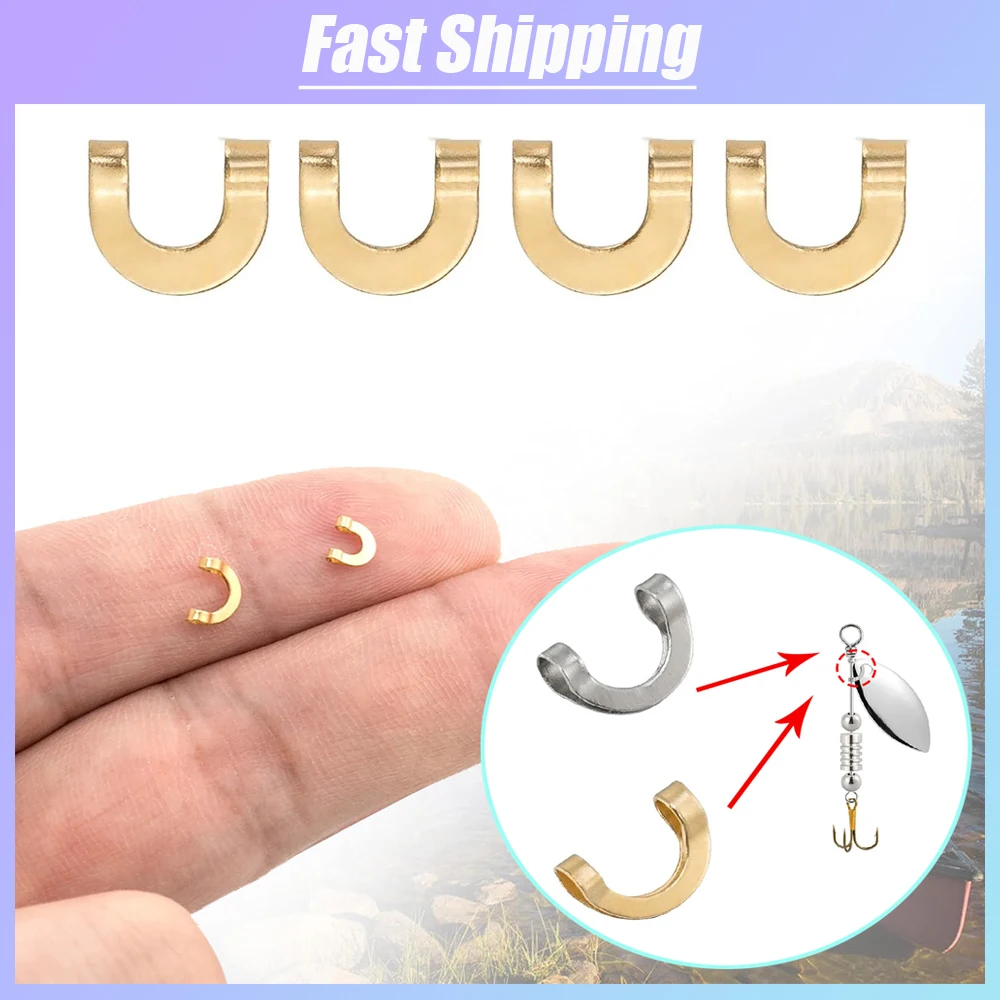 100pcs Fishing U Shaped Fixed  - огляд і ціна Fishing Lure Spinnerbait