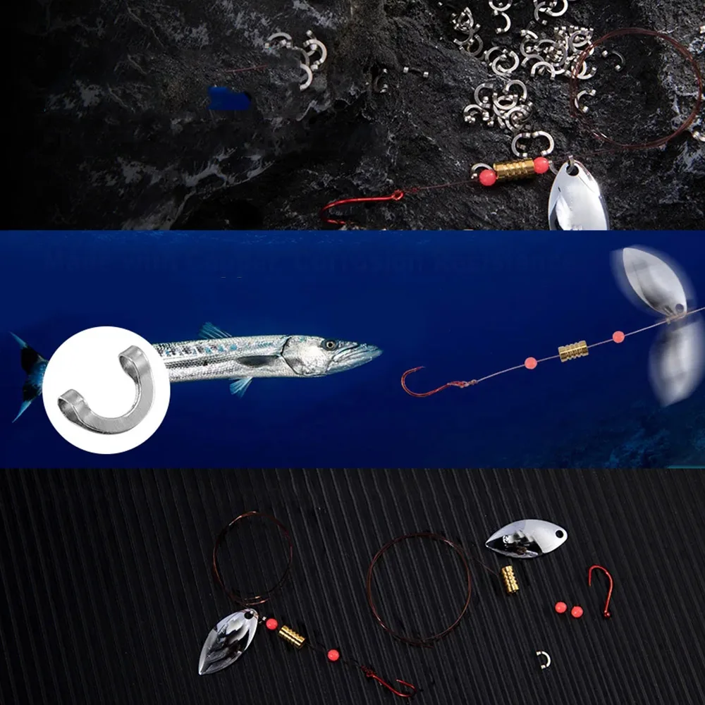 100pcs Fishing U Shaped Fixed  - огляд і ціна Fishing Lure Spinnerbait